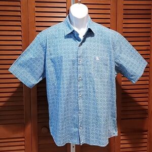 PETER MILLAR "FIN RAYS" COTTON SHORT SLEEVE SPORT SHIRT.